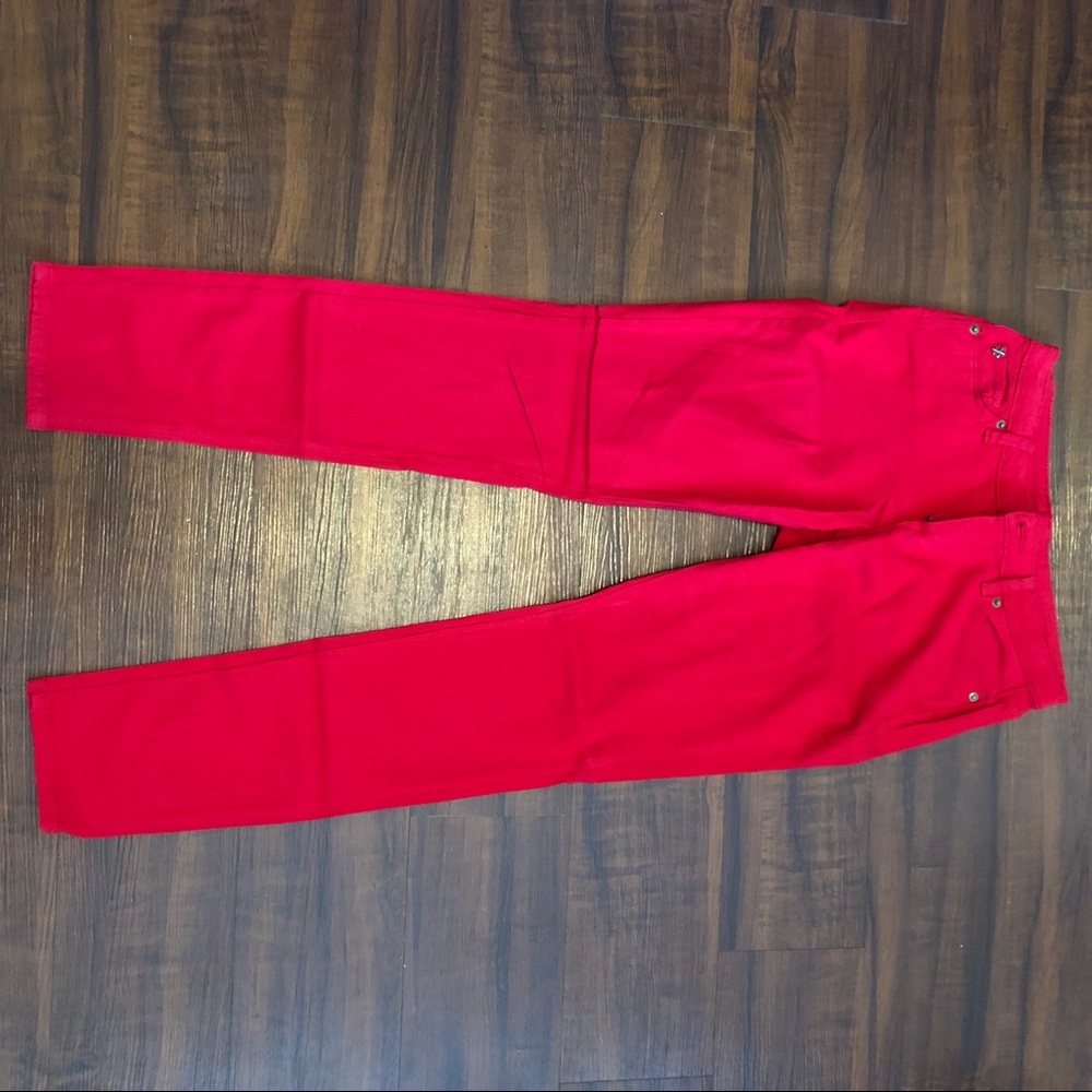 Cache red skinny jeans